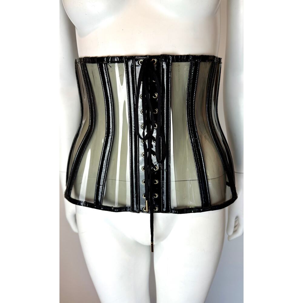 S/S 2007 Patten Leather Dolce & Gabanna Corset with Clear Vinyl Elements